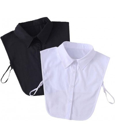 Half Shirt Blouse Fake Collar Detachable Dickey Collar Faux False Collar 28(black,white) $12.17 Blouses