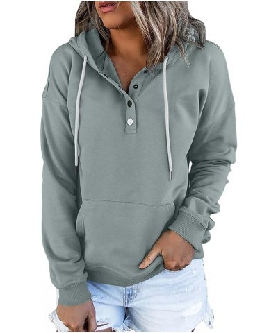 Button Collar Hoodies For Women Solid Color Cute Sweatshirts Long Sleeve Pullover Tops Trendy Fall Fashion 2023 J021-gray $11...