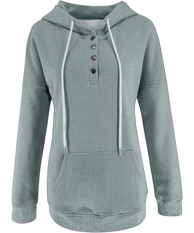 Button Collar Hoodies For Women Solid Color Cute Sweatshirts Long Sleeve Pullover Tops Trendy Fall Fashion 2023 J021-gray $11...