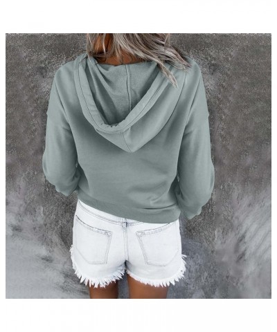 Button Collar Hoodies For Women Solid Color Cute Sweatshirts Long Sleeve Pullover Tops Trendy Fall Fashion 2023 J021-gray $11...