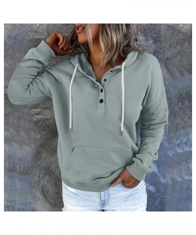 Button Collar Hoodies For Women Solid Color Cute Sweatshirts Long Sleeve Pullover Tops Trendy Fall Fashion 2023 J021-gray $11...