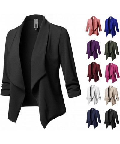 Womens Blazers Business Casual Lightweight Fashion Dressy Slim Fit Long Sleeve Open Front Work Office Suit Jackets Purple $6....