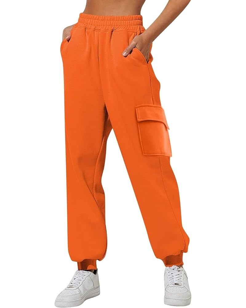 Sweatpants Women Baggy Solid Color Drawstring Womens Pants Fall 2023 Sweat Pants Straight Leg Trousers 3-orange $7.53 Pants