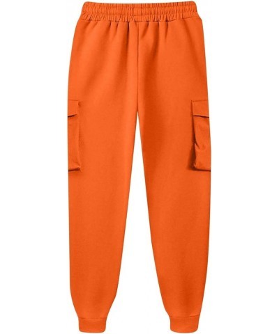 Sweatpants Women Baggy Solid Color Drawstring Womens Pants Fall 2023 Sweat Pants Straight Leg Trousers 3-orange $7.53 Pants