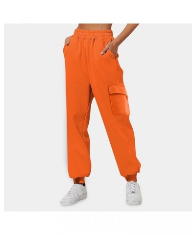 Sweatpants Women Baggy Solid Color Drawstring Womens Pants Fall 2023 Sweat Pants Straight Leg Trousers 3-orange $7.53 Pants