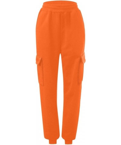 Sweatpants Women Baggy Solid Color Drawstring Womens Pants Fall 2023 Sweat Pants Straight Leg Trousers 3-orange $7.53 Pants