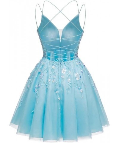 Lace Appliques Homecoming Dresses Short Tulle Prom Dress Cocktail Party Gowns Evening Dress Royal-blue $32.00 Dresses