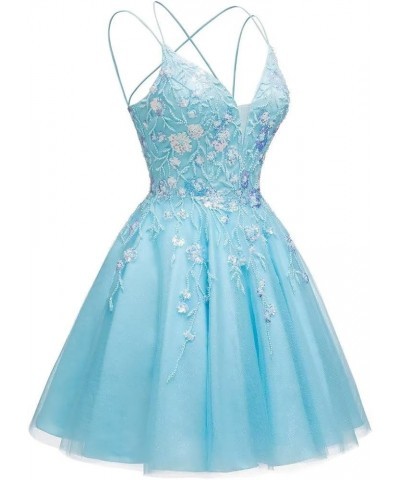 Lace Appliques Homecoming Dresses Short Tulle Prom Dress Cocktail Party Gowns Evening Dress Royal-blue $32.00 Dresses