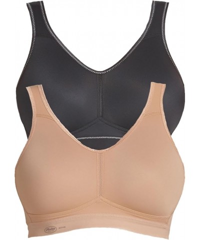 Women's Light and Firm Sport Bra Black/Skin $52.20 Lingerie