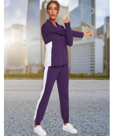 Sweatsuits For Women Set 2 Piece Outfits For Women Jogging Suit Lounge Sweatshirt & Jogger Pants With Pockets H0256-purple $1...