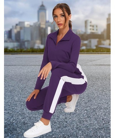 Sweatsuits For Women Set 2 Piece Outfits For Women Jogging Suit Lounge Sweatshirt & Jogger Pants With Pockets H0256-purple $1...