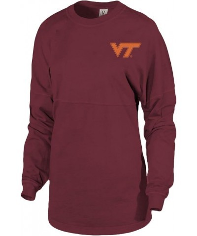 All NCAA Women's Spirit Wear Jersey T-Shirts Virginia Tech Hokies 025 - Cardinal Red $26.99 T-Shirts