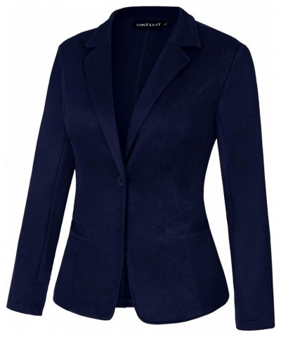 Blazers for Women Casual Long Sleeve Button Front Blazer Work Office Blazers Jacket with Pockets Navy $24.50 Blazers