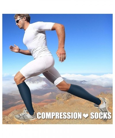 3 Pack Medical Compression Sock-Compression Sock for Women and Men-Best for Running,Nursing,Sports 30-navy/Blue/Red $10.25 Socks