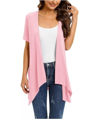 Cardigan for Women Trendy Summer Lightweight Cardigans Long/Short Sleeve Open Front Casual Loose Cover Ups Outerwear B Pink $...