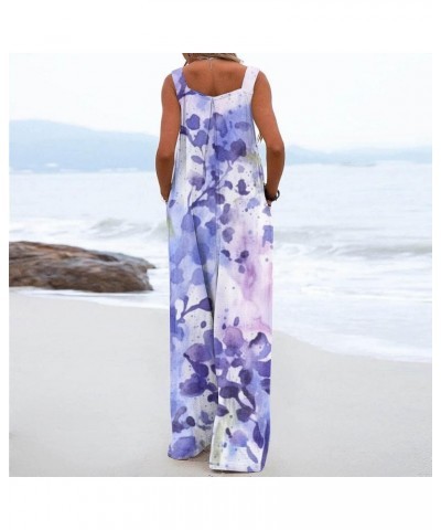 Womens 2024 Jumpsuit Casual Rompers V Neck Harem One Pieces Loose Fit Overalls Winter Fall Outfits with Pockets 4-purple $11....