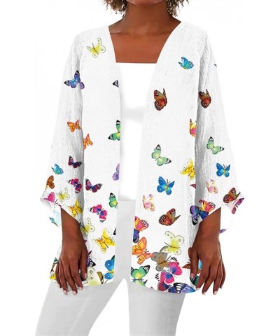 Long Sleeve Kimono for Women Retro Print Casual Duster Blouse Tops Coat 3/4 Sleeve Jackets Lightweight Cardigans 6-multicolor...