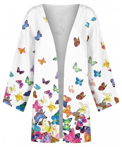 Long Sleeve Kimono for Women Retro Print Casual Duster Blouse Tops Coat 3/4 Sleeve Jackets Lightweight Cardigans 6-multicolor...