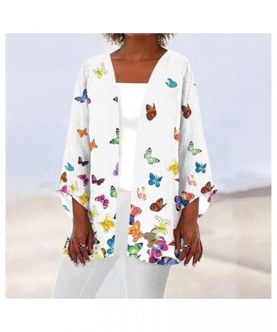 Long Sleeve Kimono for Women Retro Print Casual Duster Blouse Tops Coat 3/4 Sleeve Jackets Lightweight Cardigans 6-multicolor...