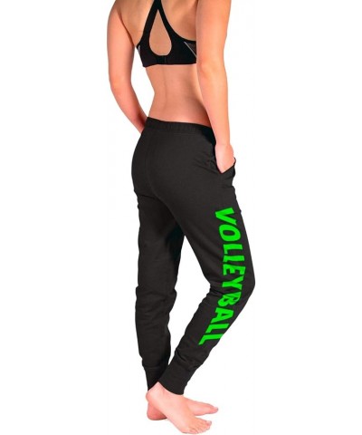 Volleyball Soft Joggers Drawstring Pocket Cuff Pants Sweatpants Green $18.48 Activewear