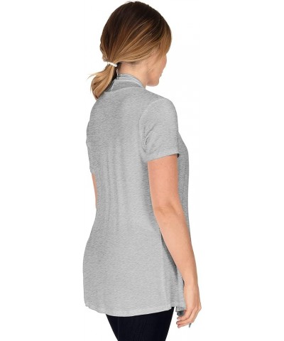 Womens Lightweight Short Sleeve Open Front Cardigan(S-5X) Heathergrey $15.59 Sweaters