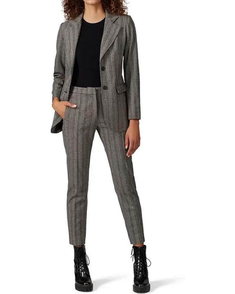 Rent The Runway Pre-Loved Grey Striped Suit Jacket Grey $28.75 Suits