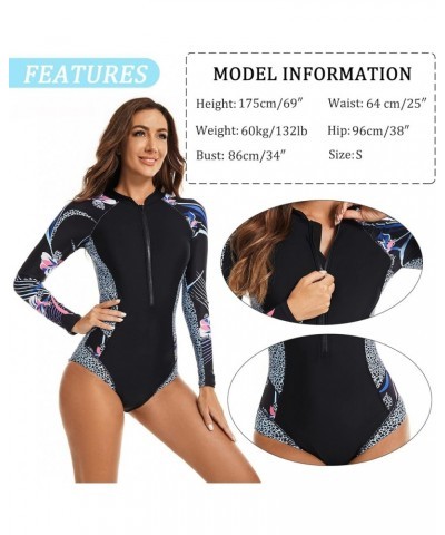 Women Rash Guard Long Sleeve Swimsuit One Piece Athletic Training Surfing Wetsuit Bathing Suit S-2XL Color G $22.87 Sets