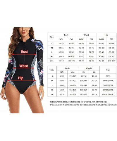 Women Rash Guard Long Sleeve Swimsuit One Piece Athletic Training Surfing Wetsuit Bathing Suit S-2XL Color G $22.87 Sets