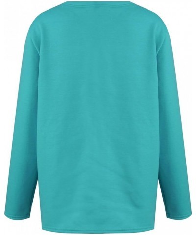 Fleece Lined Sweatshirt Women's Sherpa Lined Sweatshirt Winter Warm Fleece Crewneck Pullover Loungewear 01-cyan $10.25 Active...