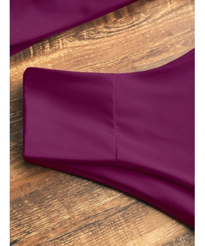 Women's Strapless Solid Color 2 Pieces Swimsuit Bandeau Bikini Bathing Suit 0-purplish Red $16.17 Swimsuits