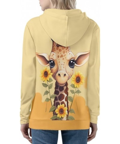 Zip Up Hoodie for Women Long Sleeve Shirts Plus Size Sweatshirts Sunflower Giraffe $17.55 Hoodies & Sweatshirts