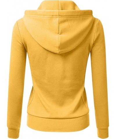 Women Hoodies Casual Solid Drawstring Classic Pullover Hoodie With Pocket Loose Fashion Basic Going Out Crop Tops 06 Yellow $...