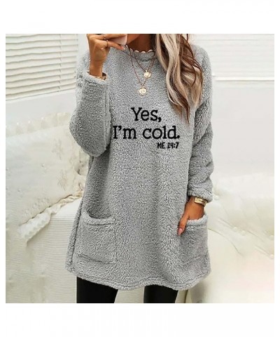 2023 Womens Sherpa Pullover Oversized Fuzzy Fleece Sweatshirts Faux Fur Fluffy Outerwear with Pockets Winter Soft Loungwear 4...