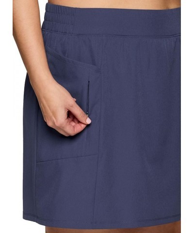 Active Women's Plus Size Stretch Woven Athletic Skort with Attached Bike Short and Pockets Smoke Blue $12.20 Skirts