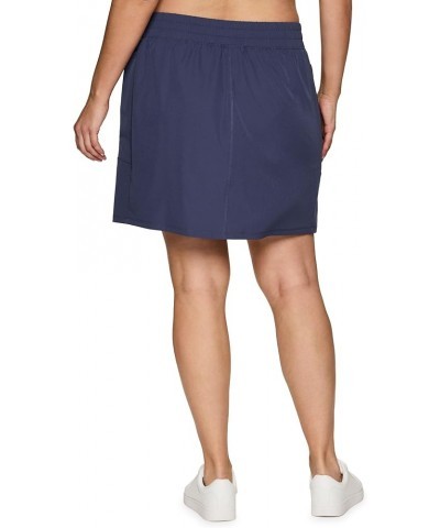 Active Women's Plus Size Stretch Woven Athletic Skort with Attached Bike Short and Pockets Smoke Blue $12.20 Skirts