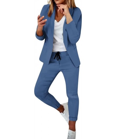 Business Casual Outfits for Women 2 Piece Sets 2024 Open Front Jackets Wide Pant Suits Plus Size Dressy Suit Sets A1blue $13....