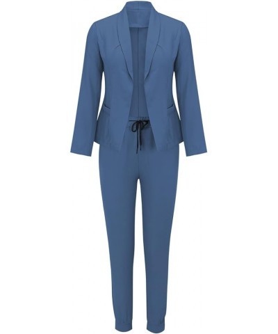 Business Casual Outfits for Women 2 Piece Sets 2024 Open Front Jackets Wide Pant Suits Plus Size Dressy Suit Sets A1blue $13....