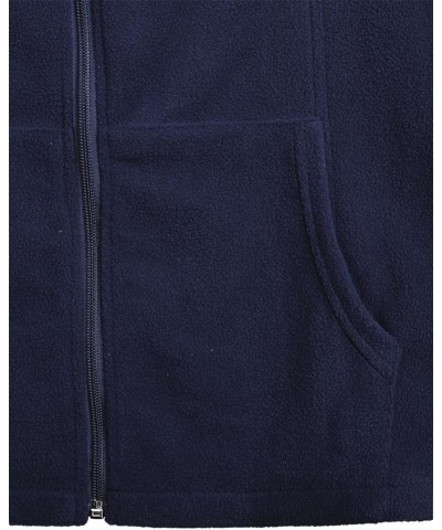 Women's Casual Zip Up Front Lightweight Fleece Vest with Pockets 302-navy Blue $17.38 Vests