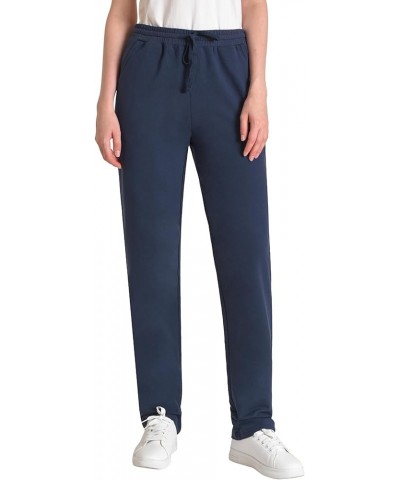 Women's 34" Inseam Tall Cotton Sweatpants with Pockets Navy $14.62 Activewear