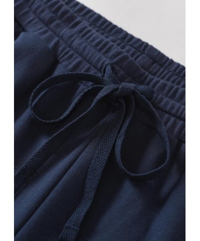 Women's 34" Inseam Tall Cotton Sweatpants with Pockets Navy $14.62 Activewear