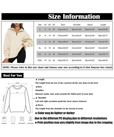 Women's Long Sleeve Quarter Zip Sweatshirt Casual Fall Winter Solid Color Hoodies Y2K Oversized Pullover Tops 18pink $8.90 Ho...