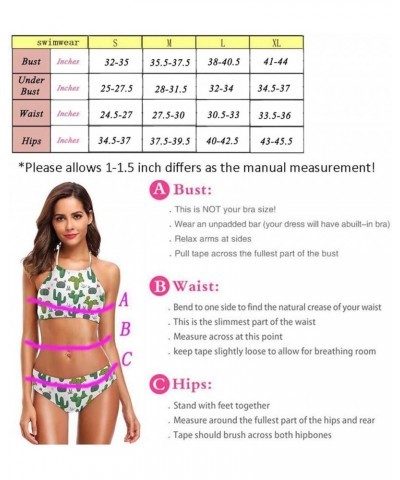 Women's Fantastic Stylish Halter Tie Push-up 2 Pcs Beach Swimsuit/Bathing/Bikini Set Multi Llama $12.60 Swimsuits