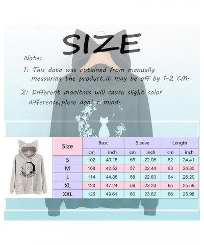 Women Oversized Hoodies Casual Sweatshirts Autumn Winter Cat Printed Long Sleeve Streetwear with Pocket B-wine $9.43 Hoodies ...