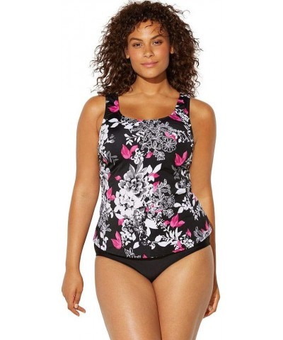 Women's Plus Size Classic Tankini Set Garden Rose, Black $30.42 Swimsuits