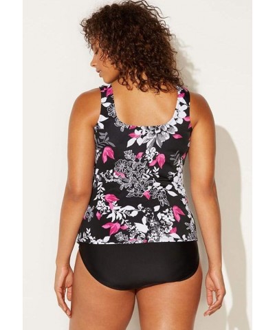 Women's Plus Size Classic Tankini Set Garden Rose, Black $30.42 Swimsuits