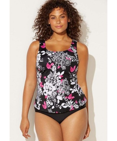 Women's Plus Size Classic Tankini Set Garden Rose, Black $30.42 Swimsuits