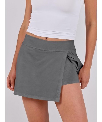 Women's High Waisted Bodycon Inner Shorts Mini Skirt 2024 Summer Athletic Tennis Workout Skorts Deep Gray $12.90 Skirts