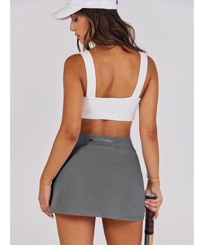 Women's High Waisted Bodycon Inner Shorts Mini Skirt 2024 Summer Athletic Tennis Workout Skorts Deep Gray $12.90 Skirts