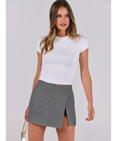 Women's High Waisted Bodycon Inner Shorts Mini Skirt 2024 Summer Athletic Tennis Workout Skorts Deep Gray $12.90 Skirts