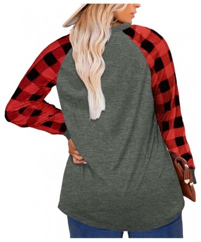 Cute Plus Size Christmas Shirt Women Funny Long Sleeve Raglan Merry Christmas Baseball T Shirts Tops B_red $8.24 T-Shirts